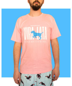 camiseta vira-lata rosa